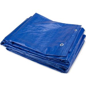 Afdekzeilwinkel - 4x6 blauw 100gr afdekzeil met zeilringen - bouwzeil