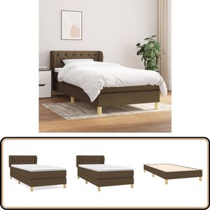 vidaXL Boxspring - Donkerbruin - Inclusief Matras 80x200 cm Boxspringbed - Pocketvering - Donkere Bruine Kleur - Tweepersoonsbed - Slaapkamer Meubilair
