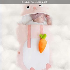 Baby Slaapzak 0-18 Maanden Schattige Jongen Meisje Slaapzak Baby Wikkel Deken (Konijn/50-85 cm/Voor 0-18 Maanden)
