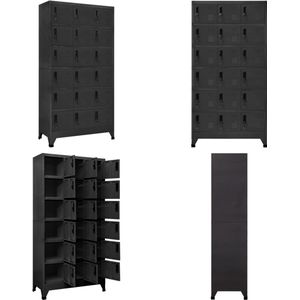 vidaXL Lockerkast 90x40x180 cm staal antracietkleurig - Lockerkast - Lockerkasten - Opbergkast - Kast