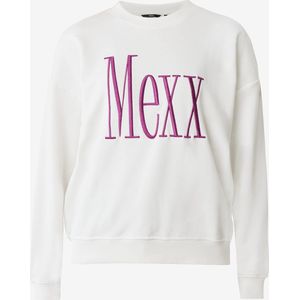 Crew Neck Sweater With Thick Embroidery Dames - Off White - Maat L