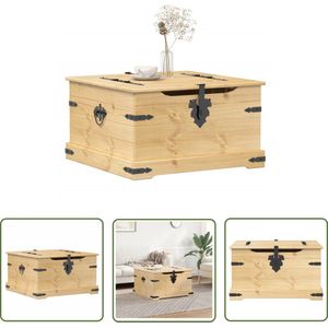 vidaXL Houten Opbergkast - Opbergbox - Opbergbox Corona 78x78x45 cm massief grenenhout - Grenenhouten Kast - Opbergkist Bruin - Vintage Opbergbox
