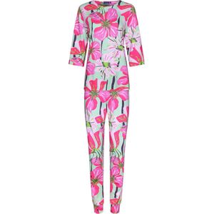 Roze bloemen dames pyjama Pastunette - Groen - Maat - 52