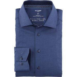 OLYMP 24/7 modern fit overhemd - herringbone - marine blauw (contrast) - Strijkvriendelijk - Boordmaat: 46