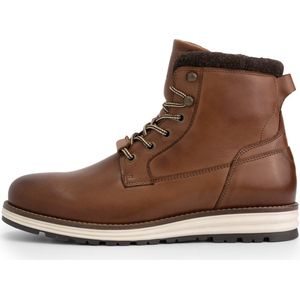 DenBroeck Ferry St. Hoge leren herensneaker - Gevoerde veterboots - Cognac Bruin Leer