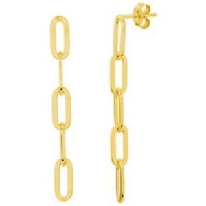 Schitterende Zilveren Gold Plated Oorhangers Paperclip