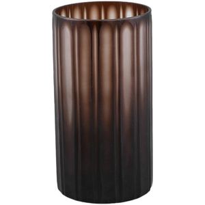 PTMD Vaas Linesa - 14x14x26 cm - Glas - Bruin