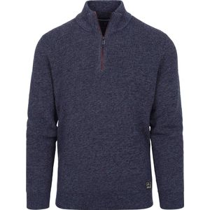 Casa Moda - Half Zip Trui Blauw - Heren - Maat M - Regular-fit