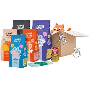 Tommie the Cat - kattenvoer proefpakket - volwassen kat - droogvoer & natvoer - zonder suiker en graanvrij