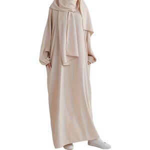 Bovista Abaya - Gebedskleding Dames - Islamitische Kleding - Jilbab - Khimar - Vrouw - Alhamdulillah - Khaki