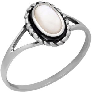 Zilveren ring | Zilveren ring met parelmoer