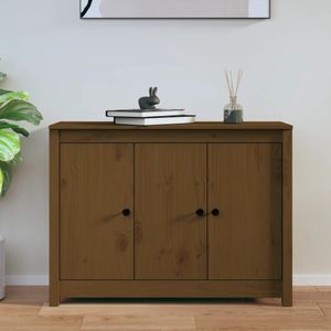 The Living Store Houten Dressoir - Massief Grenenhout - 100 x 35 x 74 cm - Honingbruin