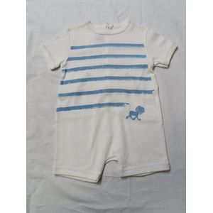 Petit bateau - Combi kort - Wit met blauw - 12 maand 74