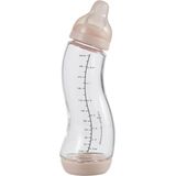 Difrax Glazen Babyfles 250 ml Natural - S-Fles - Anti-Colic - Lichtroze - 1 stuk