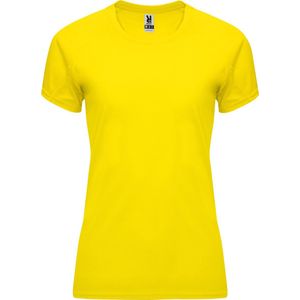 Geel dames sportshirt korte mouwen Bahrain merk Roly maat XXL