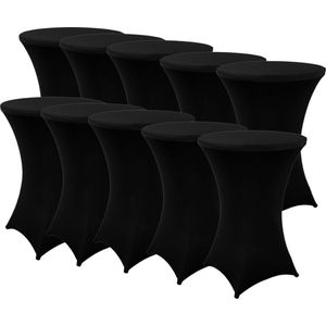 Statafelrok Zwart 80cm - Statafelhoes - Tafelrok - Set van 10 - ∅80-85x110cm - Tafelrokkenshop.nl