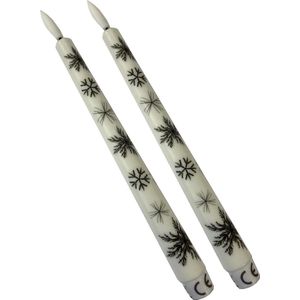 Set van 2 ledkaarsen motief kerstslee 25 cm