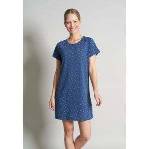 TOM TAILOR Pure cotton dames nachthemd - ronde hals - blauw - maat 36