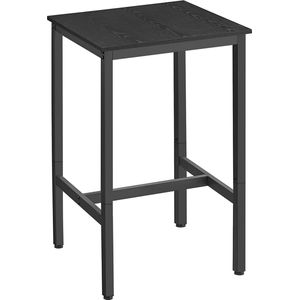 Signature Home Bartafel hoge - vierkante tafel - robuust stalen frame - industriële stijl zwart ebbenhout en zwart - 60 x 60 x 92 cm
