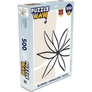 Puzzel Bloemen - Minimalisme - Pastel - Legpuzzel - Puzzel 500 stukjes
