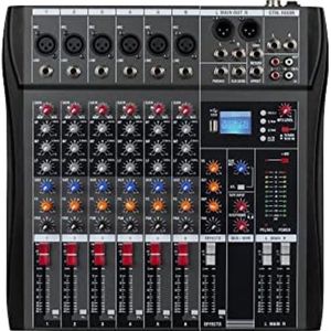 Mengpaneel dj - Mengpaneel mixer - Mengpaneel met versterker - Mengpaneel bluetooth - 6-kanaal - 3,93kg