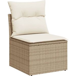 vidaXL Tuinbank - Beige - Inclusief kussens Tuinbank - Loungebank - Buitendecoratie - Outdoor Furniture - Relaxstoel - Terrasdecoratie - Patio Set