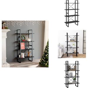 vidaXL Boekenkast - Boekenkasten - Kast - Kasten - Boekenkast met 4 schappen 80x30x140 cm bewerkt hout grijs