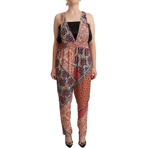 Veelkleurige viscose bloemenprint jumpsuitjurk voor dames