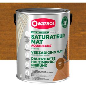 Aquadecks - Watergedragen houtverzadiger - Owatrol - 5 L Teck