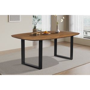 eettafel izza- 200 cm- u poot- ovaal mango hout