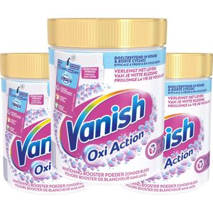 Vanish Oxi Action Wasbooster Poeder - Vlekverwijderaar voor Witte Was - 3x1 kg