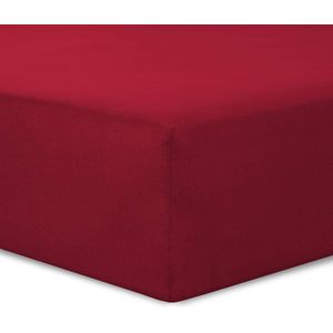 Boraboi ® Zachtrood Hoeslaken met Elastische Pasvorm - 160x200 cm - Luxe Katoen