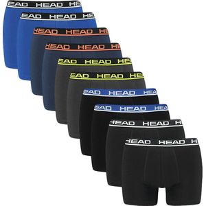 HEAD 10P boxers essential basics zwart, grijs & blauw - L