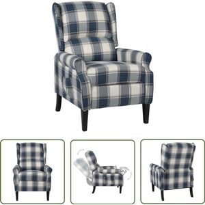 The Living Store Fauteuil stof blauw - Blauwe Fauteuil - Fauteuils Online Kopen - Ergonomische Fauteuil - Relaxfauteuil - Lounge Stoel