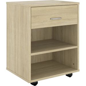 vidaXL - Rolkast - 46x36x59 - cm - bewerkt - hout - sonoma - eikenkleurig