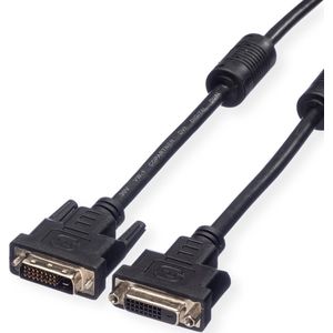 VALUE Verlengkabel DVI, DVI M-F, (24+1) dual link, 1.0 meter, 1 m