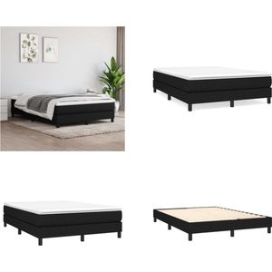 vidaXL Boxspringframe stof zwart 140x190 cm - Boxspringframe - Boxspringframes - Bed - Ledikant