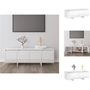 vidaXL TV-meubel - wit hoogglans - 120 x 30 x 40.5 cm - 4 deuren - Kast