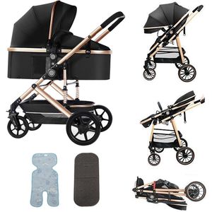 OFMOTRA 2-in-1 Kinderwagen - Opklapbare Wandelwagen - Kwalitatieve Buggy - Lichtgewicht - Zwart - 0-36 Maanden