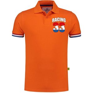 Luxe grote maten racing 33 coureur fan poloshirt heren - oranje - 200 grams - Max race / coureur supporter polo shirt XXXL