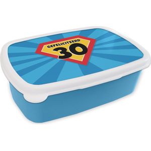 Broodtrommel Blauw - Lunchbox - Brooddoos - Feest - 30 jaar verjaardag - Cape - 18x12x6 cm - Kinderen - Jongen