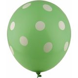 Groene ballonnen met witte stippen 30 cm 5st