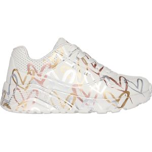 Skechers Uno Lite - Metallic Love Meisjes Sneakers - Crème/Multicolour - Maat 33