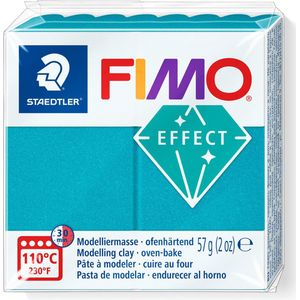 FIMO effect ovenhardende boetseerklei standaard blokje 57 g - metallic turkoois