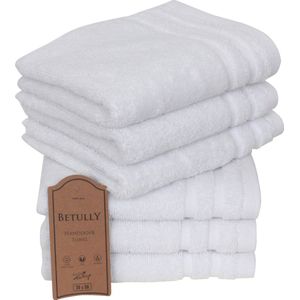 Betully ® - Gastendoeken 30 x 50 cm - set van 6 - Hotelkwaliteit Handdoeken – Zware kwaliteit 500 g/m2 Wit