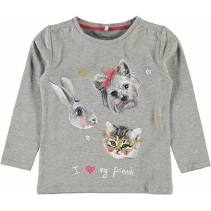 Name It Meisjes Kinderkleding Grijze T-Shirt Dabina - 92