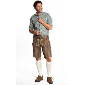 Tannhauser Korte Oktoberfest Lederhose Man met Riem Zillertal 100% Echt Runderleer Oktoberfest Heren Carnavalskleding Heren - 100% Runderleer - Maat XL/54 - 2-delig Lederhose/Riem