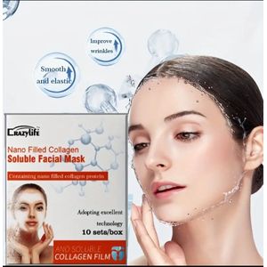 10 stuks Water Gevulde Collageen Gezichtsmasker, Rimpel Gladstrijken, Hydraterend, Huid Verhelderend, Jeugdig Uiterlijk, Gladde & Elastische Huidverzorging