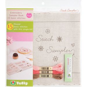 Tulip Sampler borduurboek 15 basissteken roze