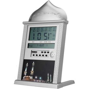 Grote Azan Clock voor Thuis of Masjid met LED-display - Keuze uit 1500 steden - 5 verschillende tijdweergave - Gebedswandklok - Staande klok .